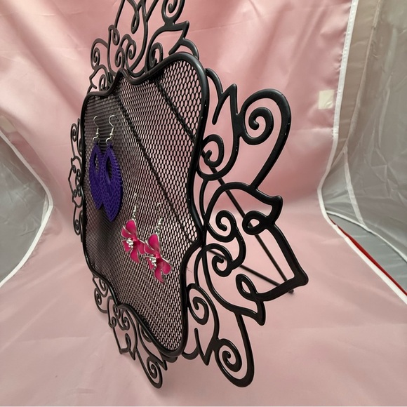 Decorative Metal Earring Organizer – Scrollwork - Vintage Inspired Display - Picture 6 of 8